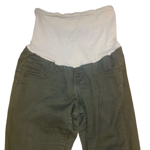 Indigo Blue Over the Belly Skinny Maternity Jeans Size Large in Olive Green - Picture 2 of 5